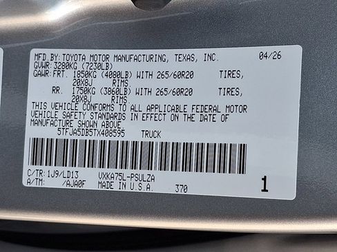 New 2026 Toyota Tundra Limited AWD/4WD image 21