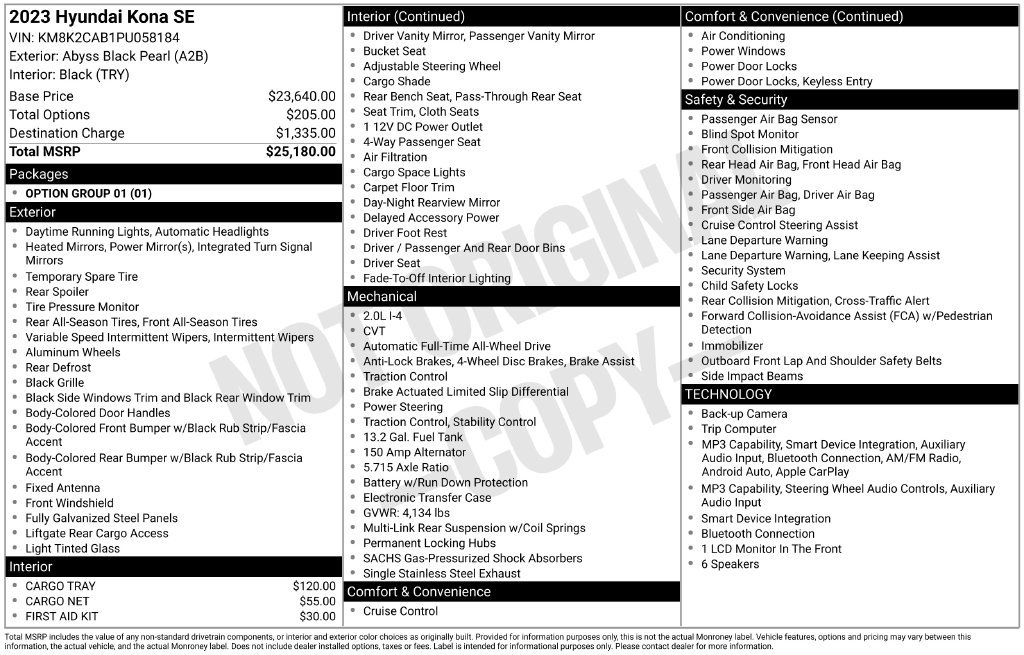 Certified 2023 Hyundai Kona SE AWD/4WD image 29