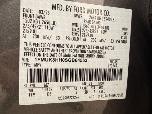 Used 2025 Ford Explorer Platinum w/ LUX Leather Package image 55