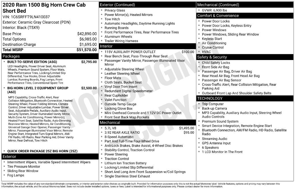 Used 2020 RAM 1500 Big Horn w/ Built-to-serve Edition AWD/4WD image 3