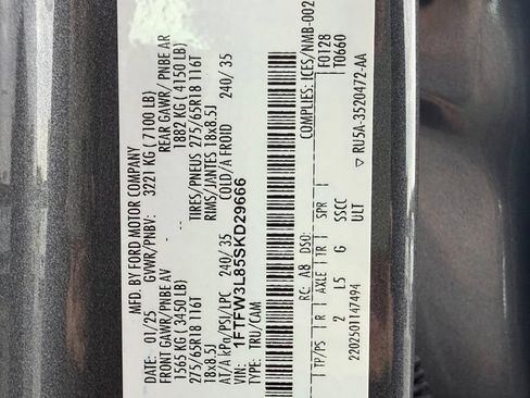 Used 2025 Ford F150 XLT w/ Equipment Group 301A Standard AWD/4WD image 29