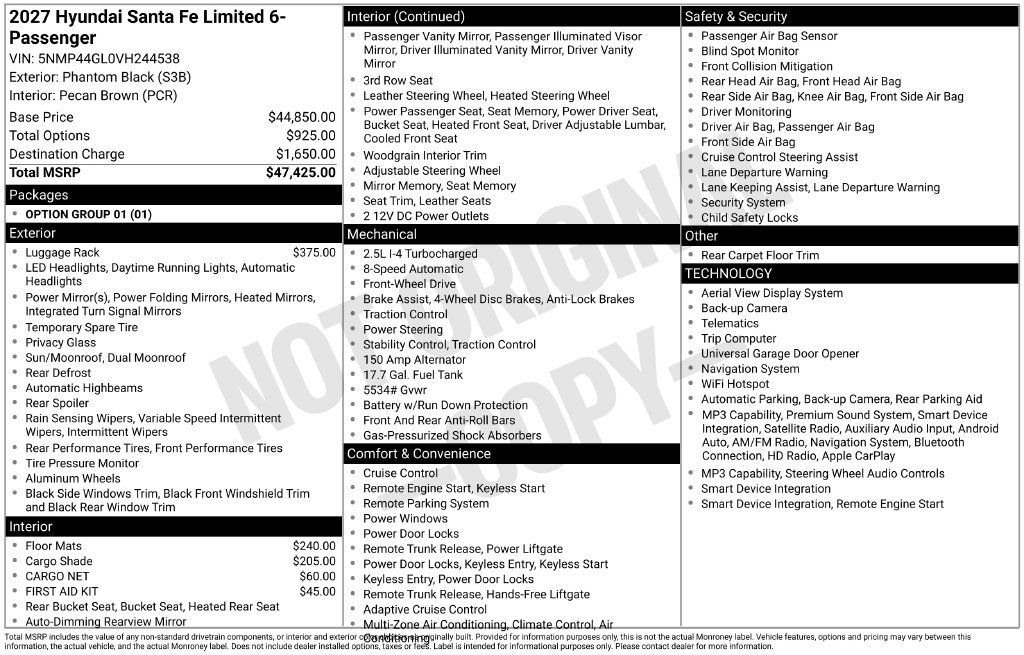 New 2027 Hyundai Santa Fe Limited FWD image 6