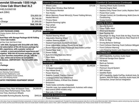 Used 2020 Chevrolet Silverado 1500 High Country w/ Technology Package AWD/4WD image 6
