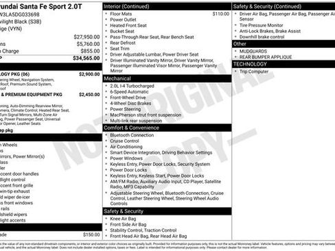 Used 2013 Hyundai Santa Fe Sport 2.0T w/ Technology Pkg image 10