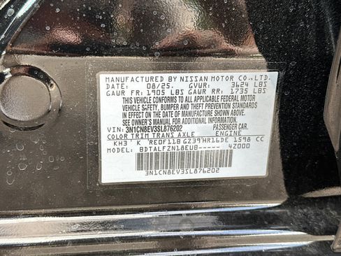 New 2025 Nissan Versa SV w/ Trunk Package image 32