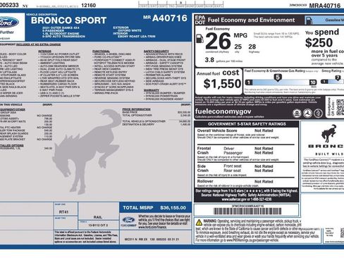 Used 2021 Ford Bronco Sport Outer Banks AWD/4WD image 28