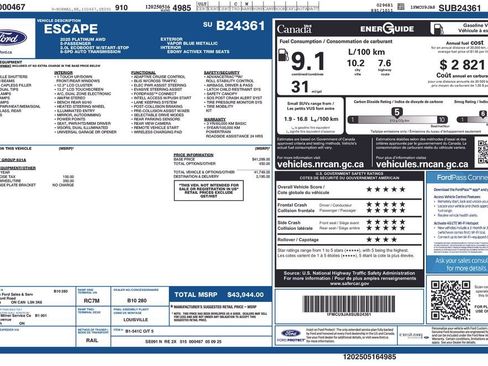 Used 2025 Ford Escape Platinum AWD/4WD image 54