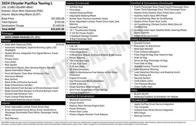 Used 2024 Chrysler Pacifica Touring-L FWD image 30
