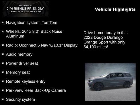 Used 2022 Dodge Durango R/T w/ Quick Order Package 22F AWD/4WD image 5