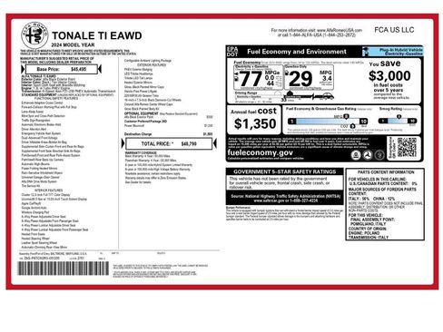 Used 2024 Alfa Romeo Tonale Ti AWD/4WD image 2