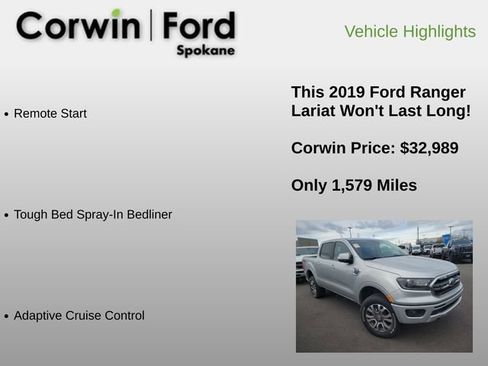 Used 2019 Ford Ranger Lariat w/ Equipment Group 501A Mid image 17