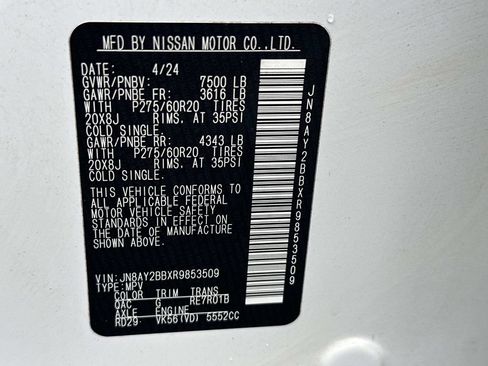 Used 2024 Nissan Armada SL w/ Captain's Chairs Package AWD/4WD image 19