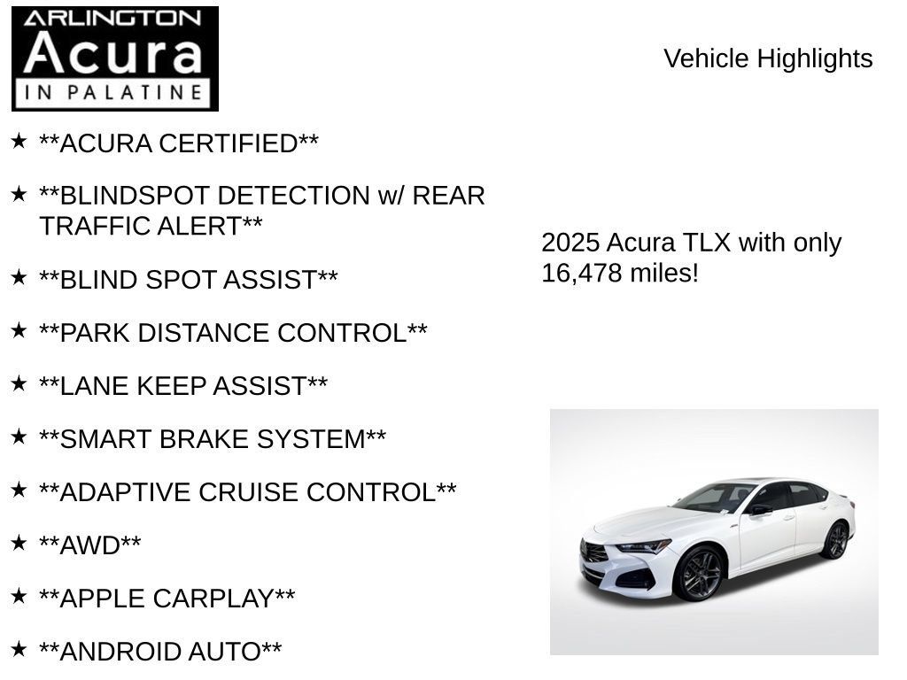 Certified 2025 Acura TLX w/ A-SPEC Package AWD/4WD image 7