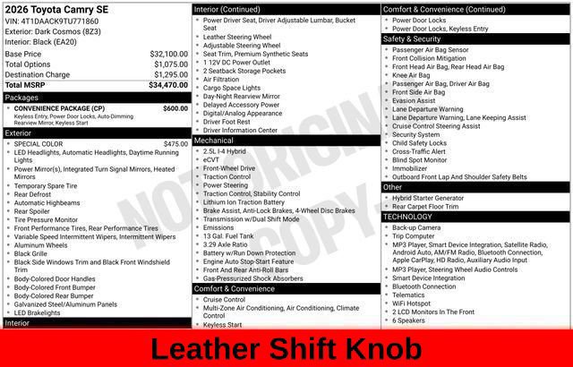 Used 2026 Toyota Camry SE w/ Convenience Package FWD image 68