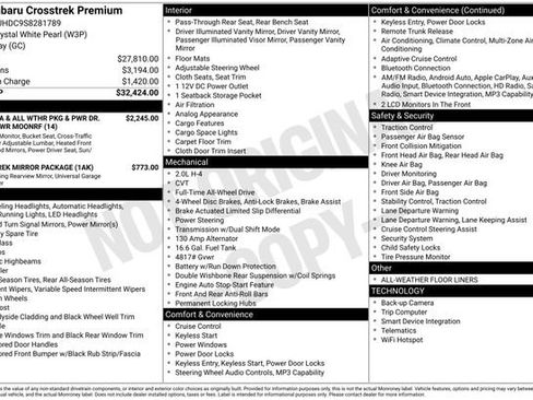 Certified 2025 Subaru Crosstrek 2.0i Premium AWD/4WD image 13