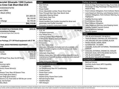 Certified 2025 Chevrolet Silverado 1500 Custom Trail Boss w/ LPO, Dark Essentials Package image 38