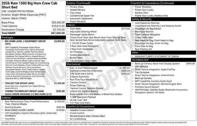Used 2026 RAM 1500 Big Horn AWD/4WD image 2