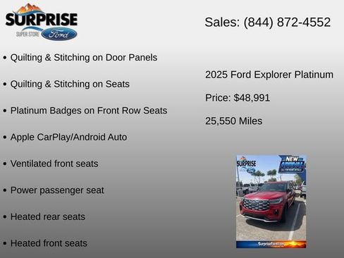 Certified 2025 Ford Explorer Platinum w/ Ultimate Package AWD/4WD image 21
