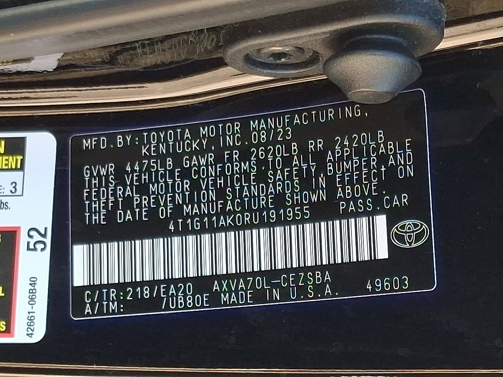 Certified 2024 Toyota Camry SE FWD image 27