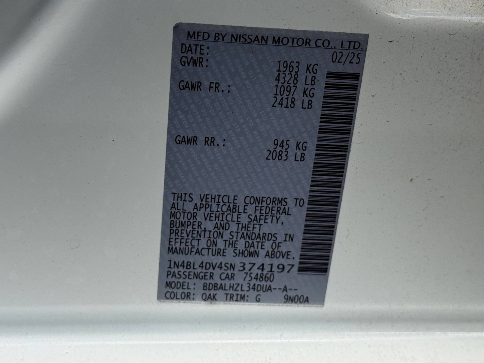 Used 2025 Nissan Altima 2.5 SV FWD image 25