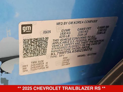 Used 2025 Chevrolet TrailBlazer RS w/ Convenience Package FWD image 36
