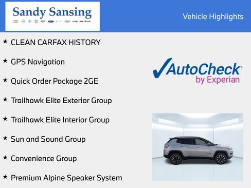 Used 2021 Jeep Compass Trailhawk w/ Sun and Sound Group AWD/4WD image 13