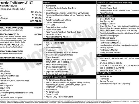 Used 2021 Chevrolet TrailBlazer LT w/ Premium Seating Package FWD image 34