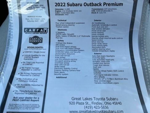 Used 2022 Subaru Outback Premium image 27