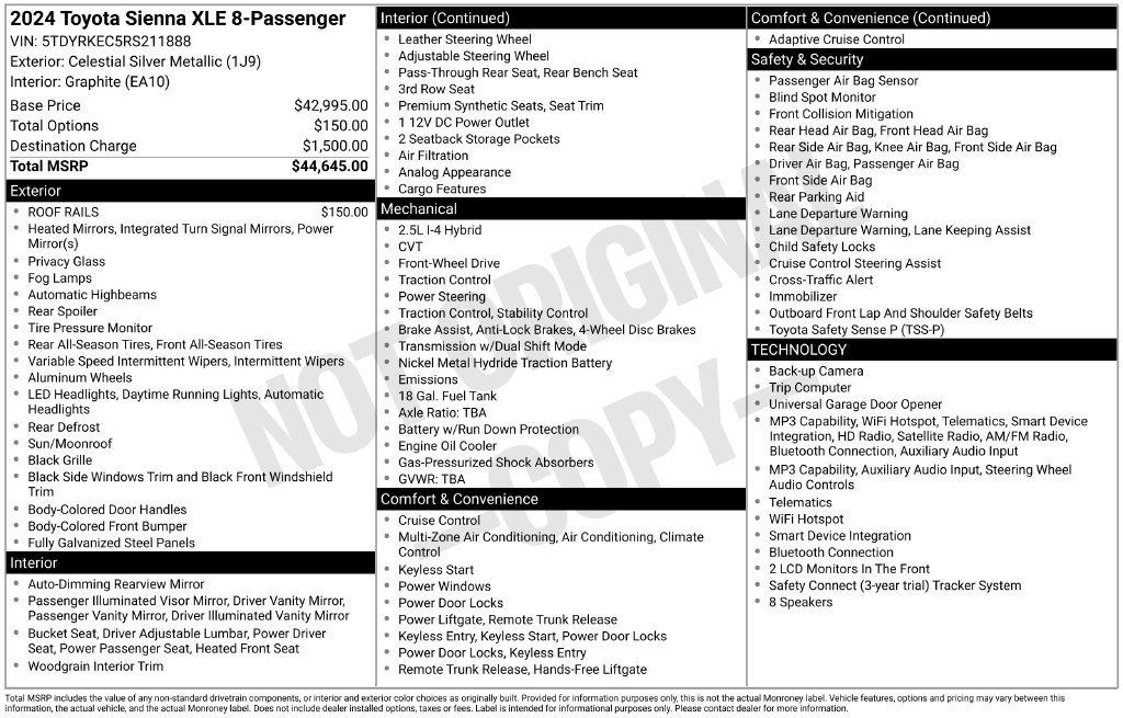 Used 2024 Toyota Sienna XLE FWD image 2