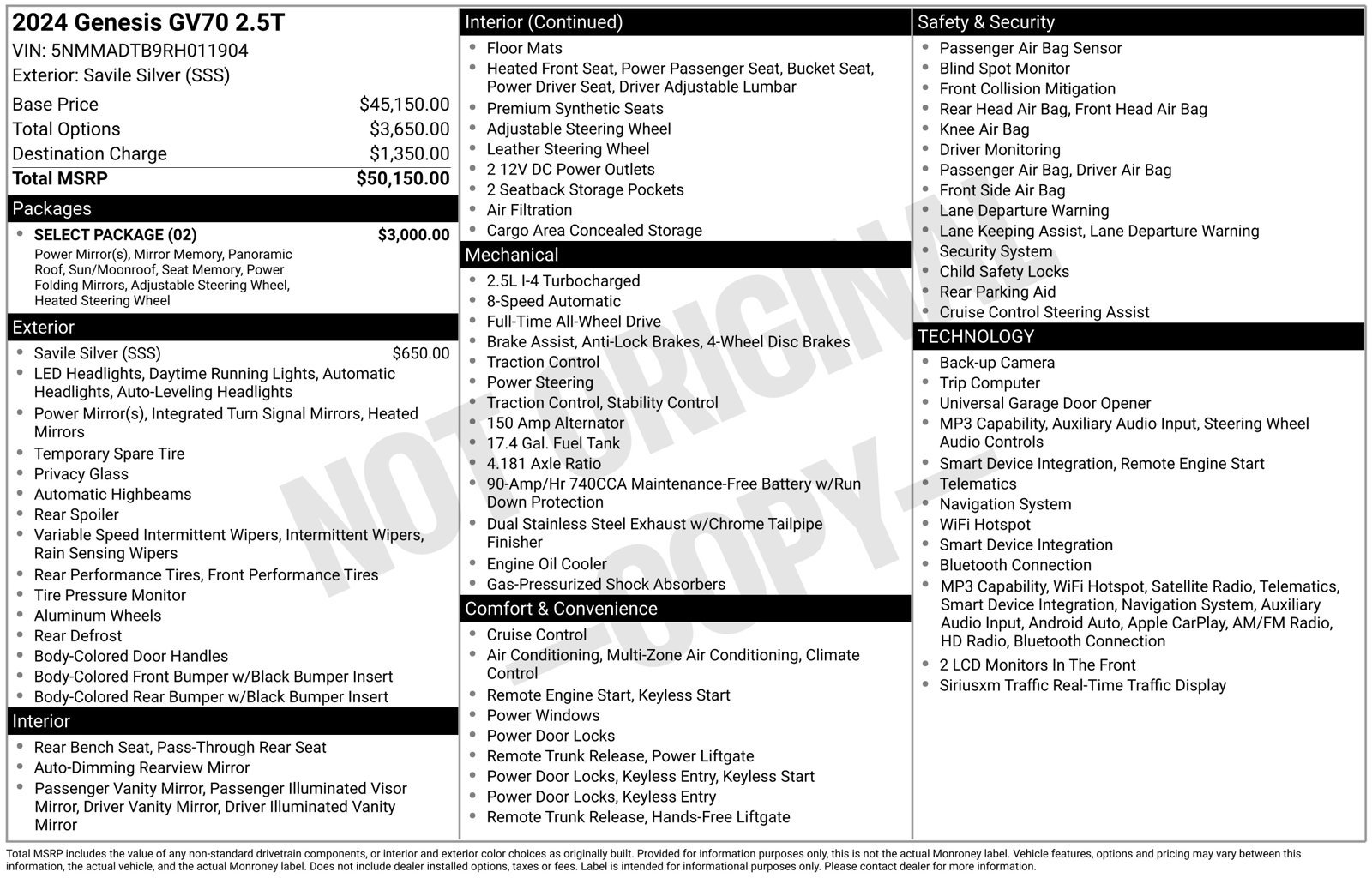 Certified 2024 Genesis GV70 2.5T w/ Select Package AWD/4WD image 45