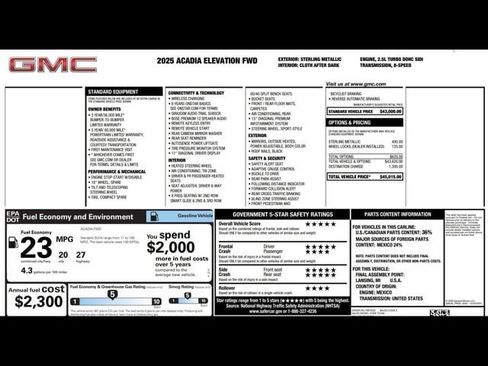 Used 2025 GMC Acadia Elevation image 3