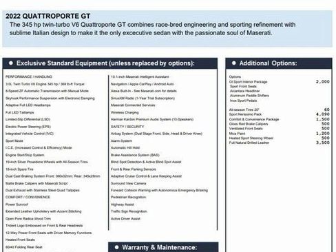 Certified 2022 Maserati Quattroporte GT image 2