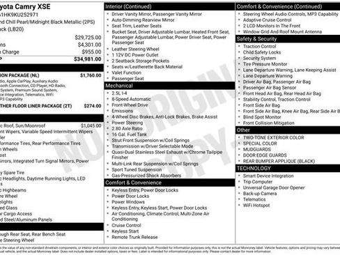 Used 2019 Toyota Camry XSE w/ Navigation Package FWD image 34