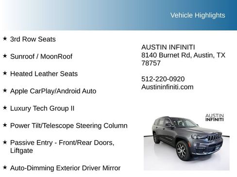 Used 2024 Jeep Grand Cherokee L Limited w/ Luxury Tech Group II AWD/4WD image 10