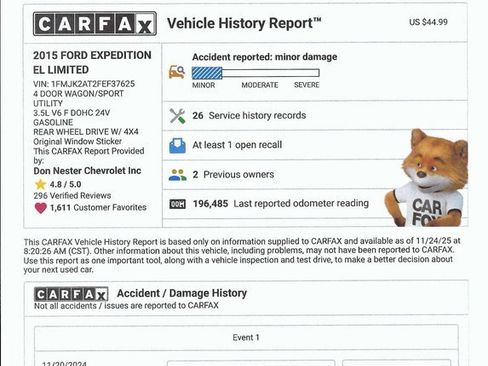 Used 2015 Ford Expedition EL Limited w/ Equipment Group 301A image 5