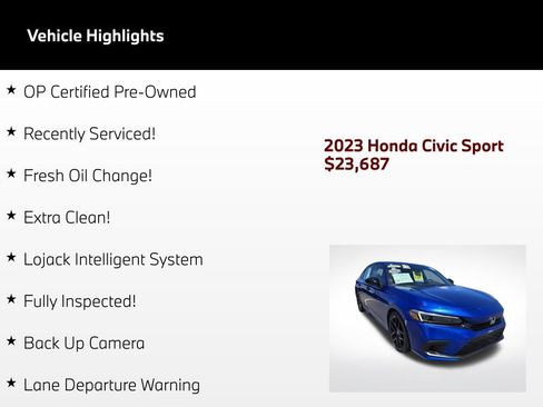 Used 2023 Honda Civic Sport image 2
