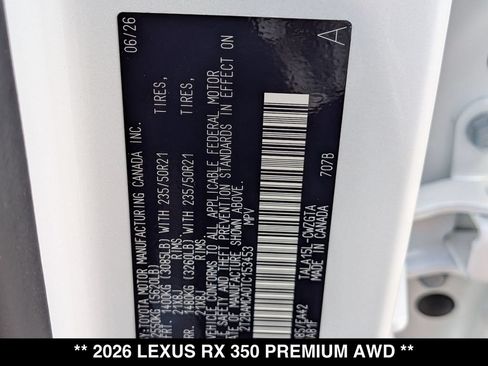 New 2026 Lexus RX 350 Premium w/ Convenience Package AWD/4WD image 18