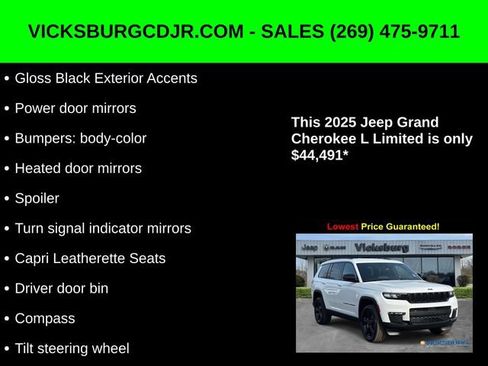 New 2025 Jeep Grand Cherokee L Limited w/ Black Appearance Package image 33