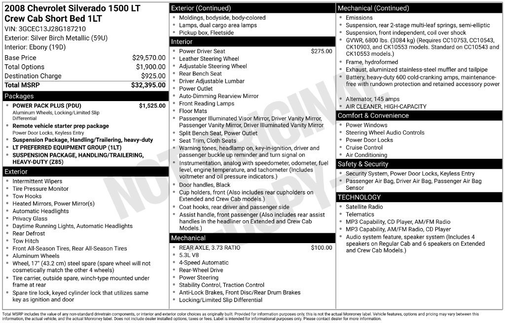 Used 2008 Chevrolet Silverado 1500 LT w/ Power Pack Plus RWD image 9