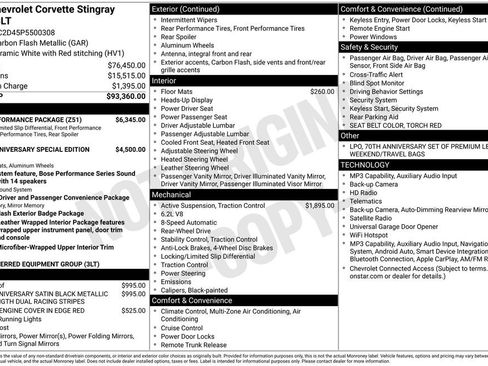 Used 2023 Chevrolet Corvette Stingray Premium Cpe w/ Z51 Performance Package RWD image 11