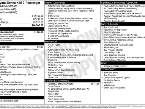 Used 2021 Toyota Sienna XSE w/ XSE Plus Package AWD/4WD image 43