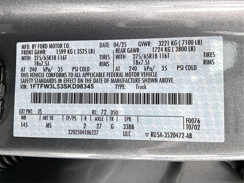 Used 2025 Ford F150 XLT w/ Equipment Group 301A Standard image 35