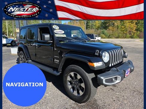 Used 2021 Jeep Wrangler Unlimited Sahara w/ Uconnect 4C Nav & Sound Group image 1