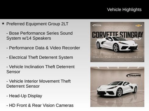 Used 2025 Chevrolet Corvette Stingray Preferred Cpe w/ Battery Protection Package RWD image 15