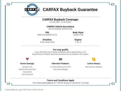 Certified 2024 Hyundai Sonata SEL FWD image 2