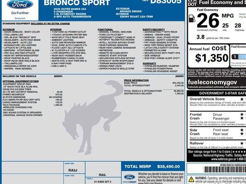 Used 2022 Ford Bronco Sport Outer Banks w/ Tech Package image 2