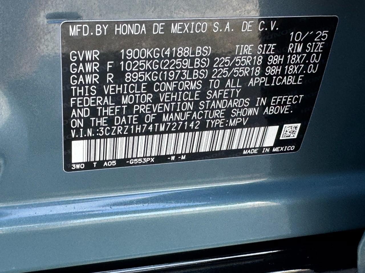 Certified 2026 Honda HR-V EX-L image 24