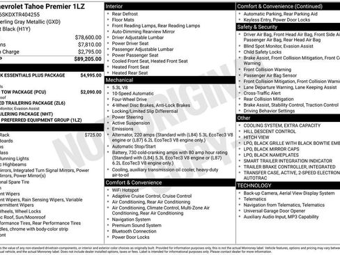 New 2026 Chevrolet Tahoe Premier AWD/4WD image 11