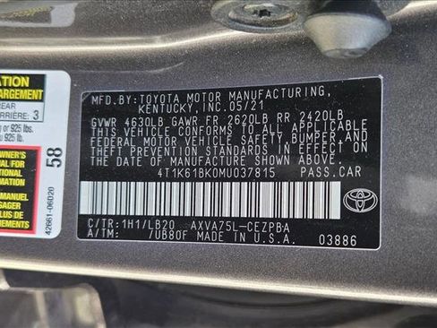 Certified 2021 Toyota Camry XSE w/ Protection Package (Q2) (TMS) image 24