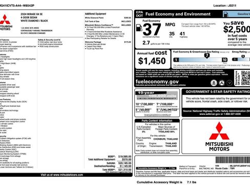 Used 2024 Mitsubishi Mirage G4 SE FWD image 39